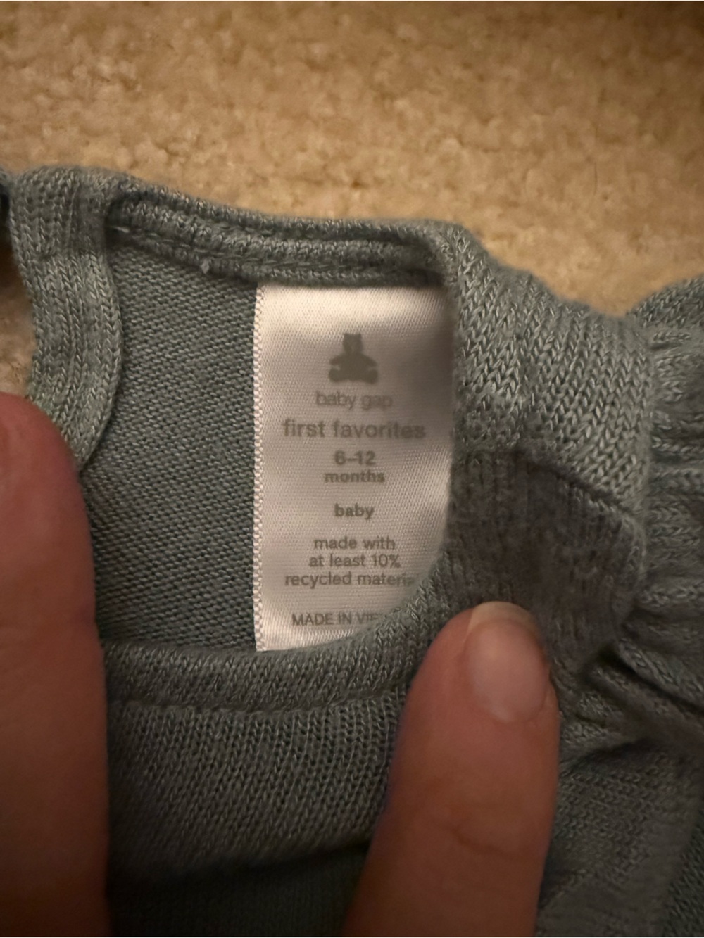 GAP Ruffle Shoulder Ribbed Jumpsuits - Lavender & Sage - Picture 3 of 3
